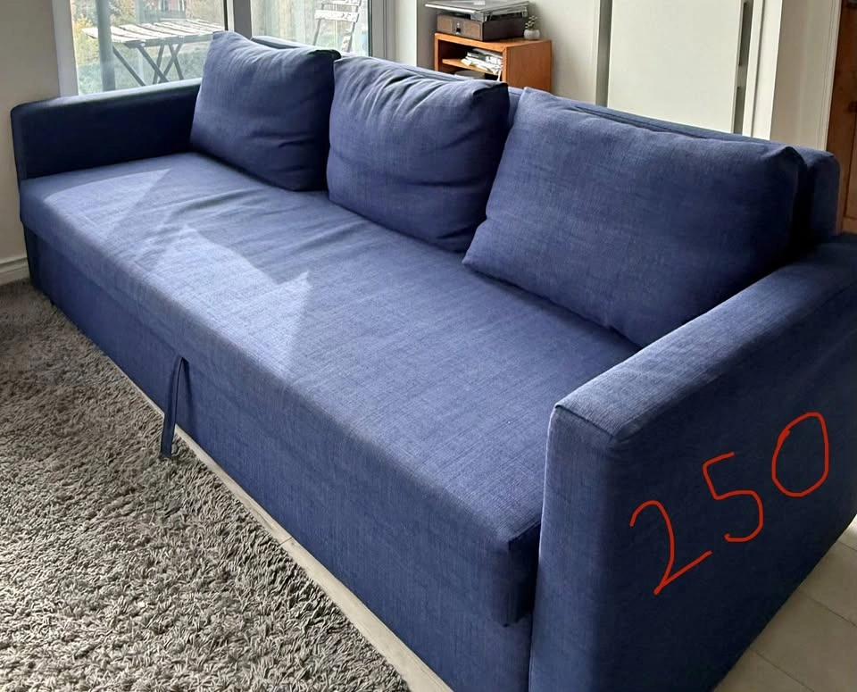IKEA FRIHETEN Blue Sofa Bed (Pull-Out, Storage)