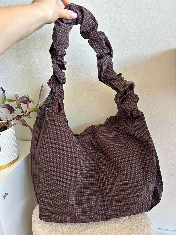 Big everyday tote bag new plaid pattern