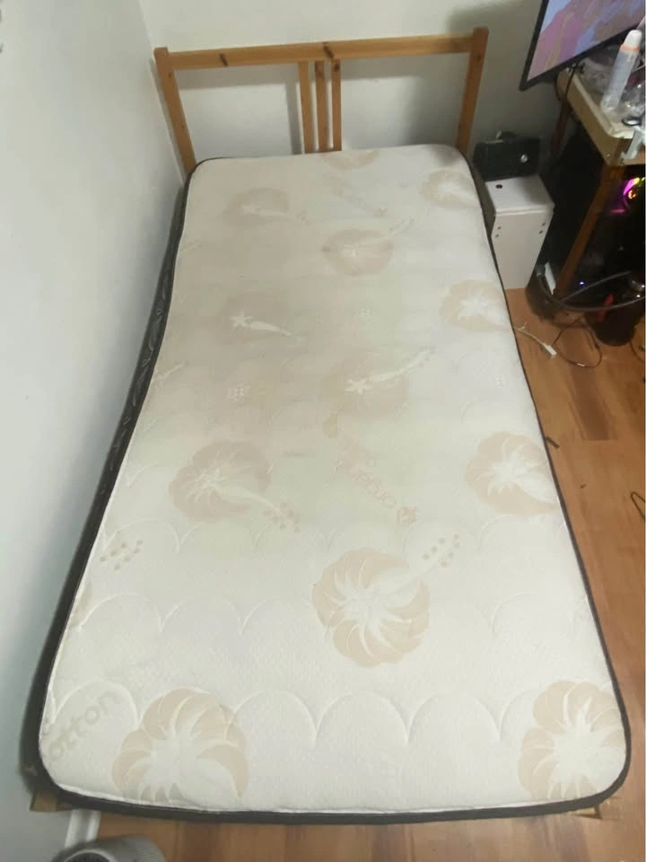 IKEA NEIDEN Twin Bed Frame with Mattress and Bedding - photo 2