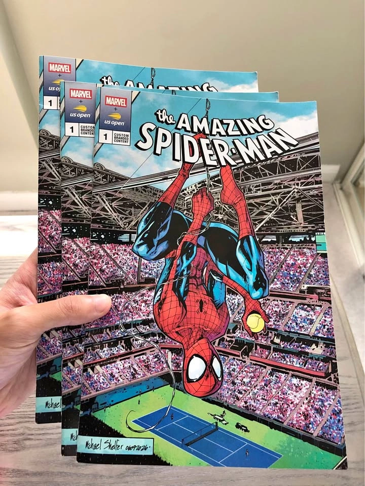 US Open marvel spider man comic tennis exclusive