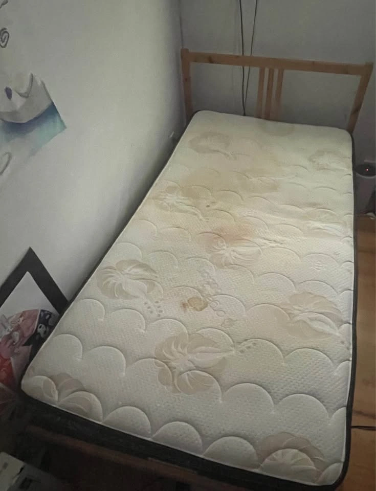 IKEA Twin Pine Bed Frame with Mattress - photo 3