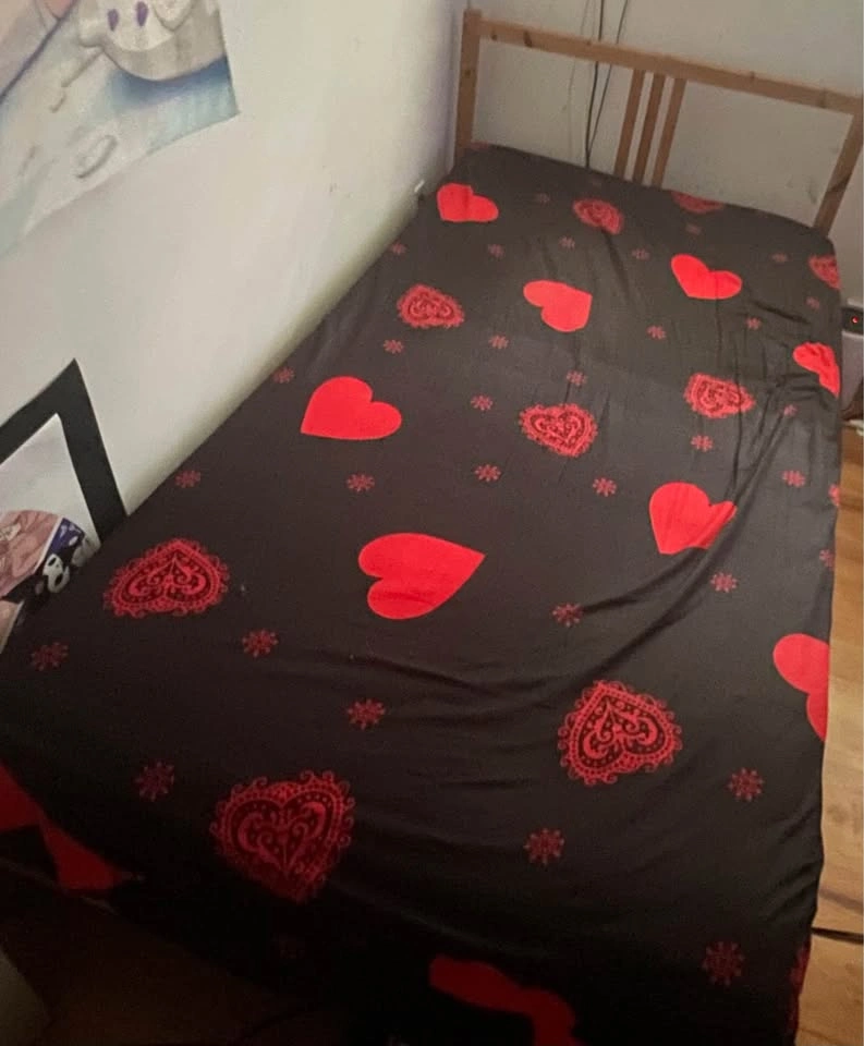 IKEA Twin Pine Bed Frame with Mattress - photo 4