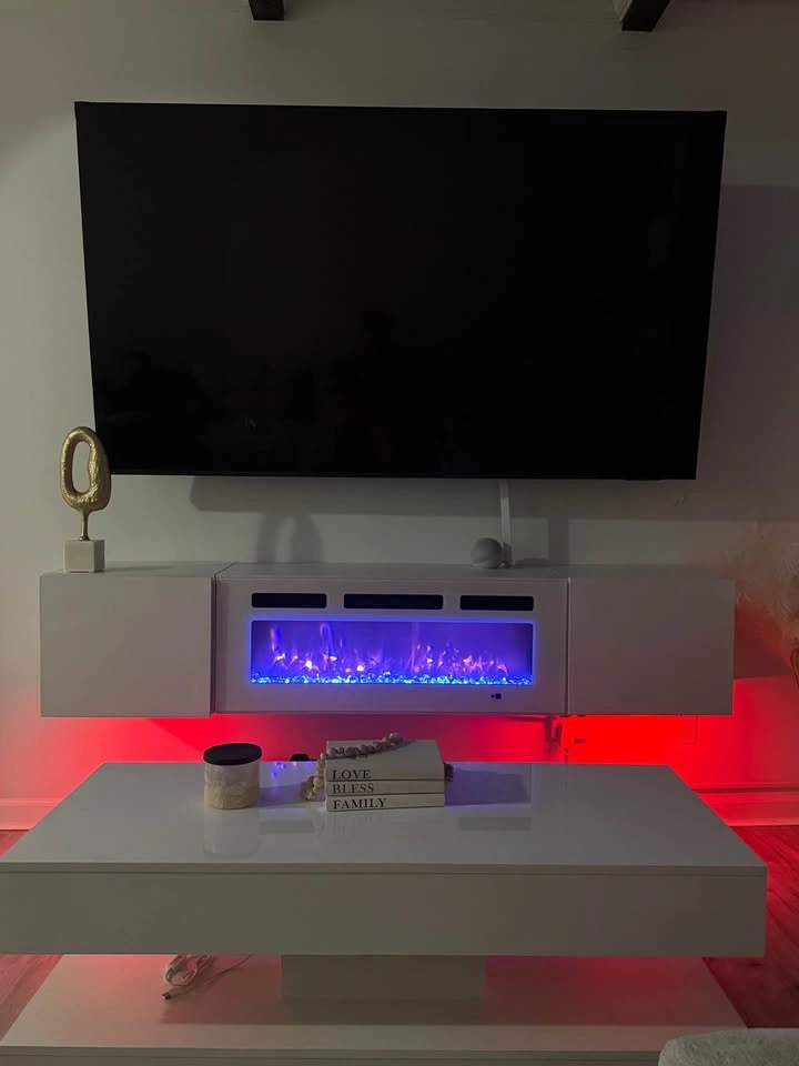 White Electric Fireplace TV Stand - photo 2