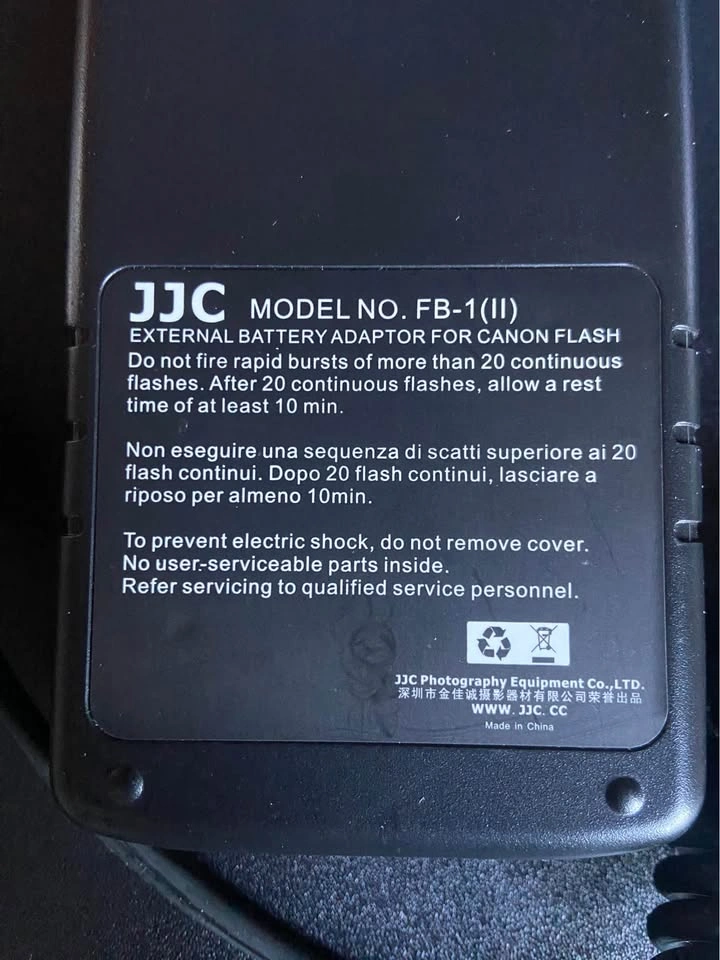 JJC FB-1(II) External Battery Adaptor for Canon Flash - photo 2