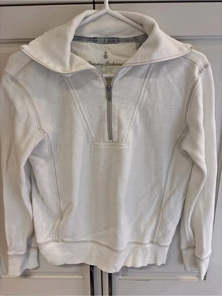 Tommy Bahama Tobago Bay Half Zip Sweatshirt Women XXS White