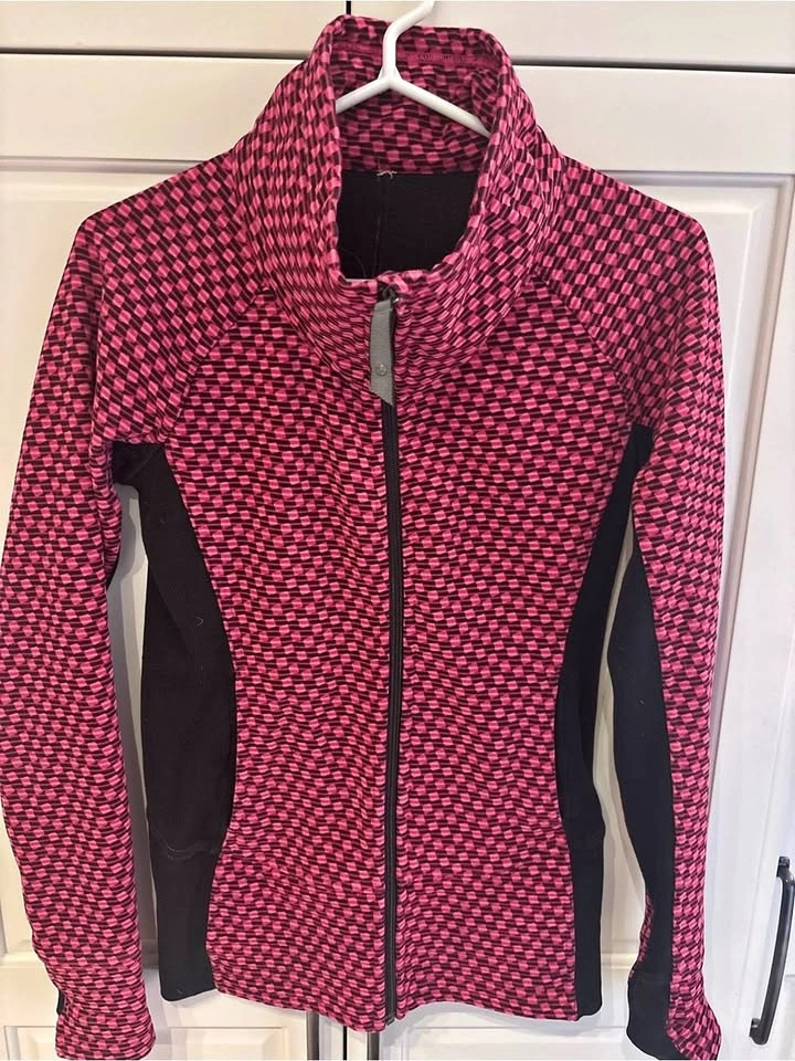 Lululemon Women’s Pink Black Geometric Print Full Zip Jacket