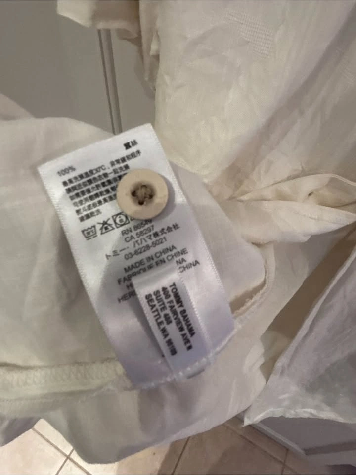 Tommy Bahama Men’s Medium 100% Silk Camp Shirt Ivory Cream - photo 5