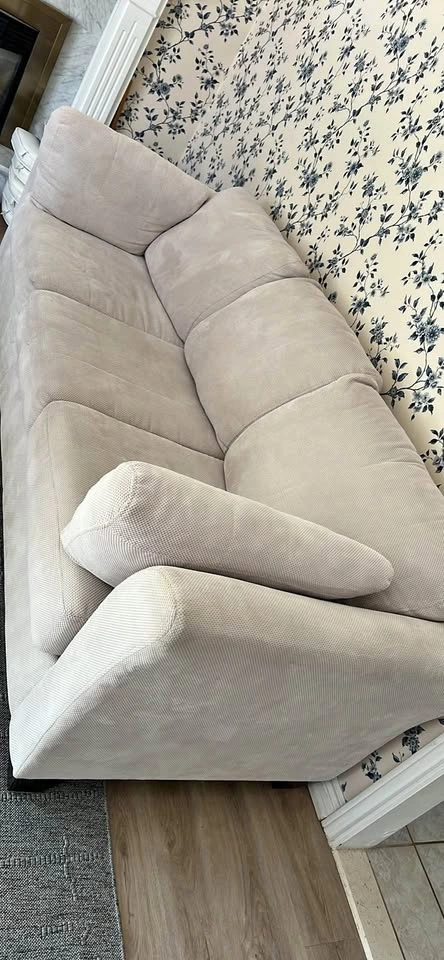 Beige Fabric 3-Seater Sofa