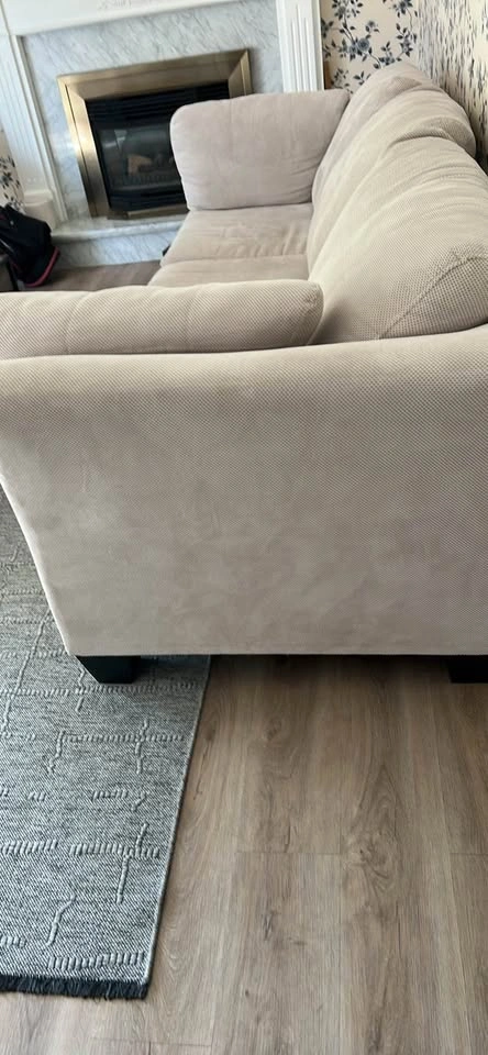 Beige Fabric 3-Seater Sofa - photo 2