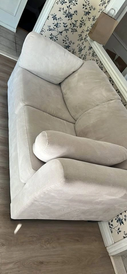 Beige Fabric Loveseat Sofa