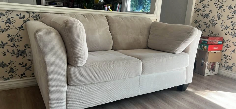 Beige Fabric Loveseat Sofa - photo 2