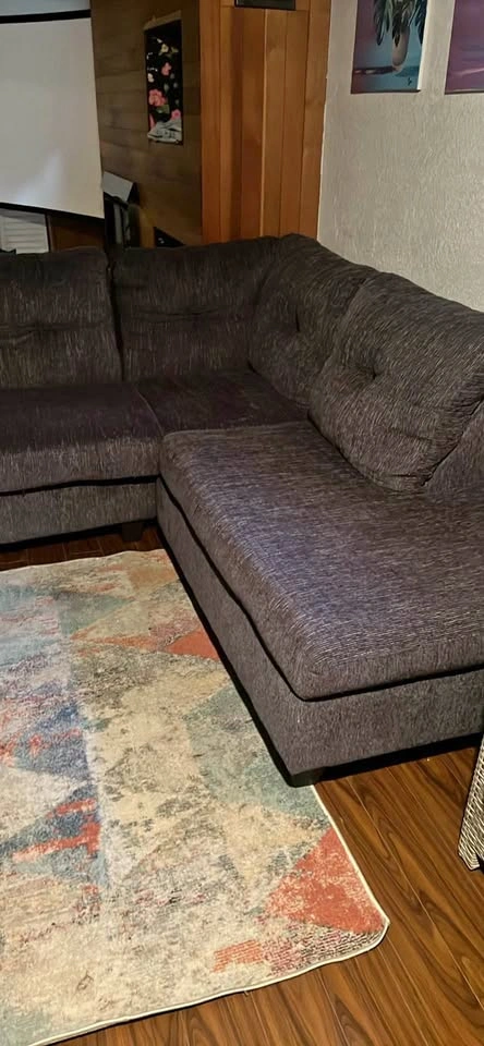 Dark Grey L-Shaped Sectional Sofa