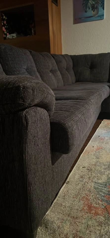 Dark Grey L-Shaped Sectional Sofa - photo 3