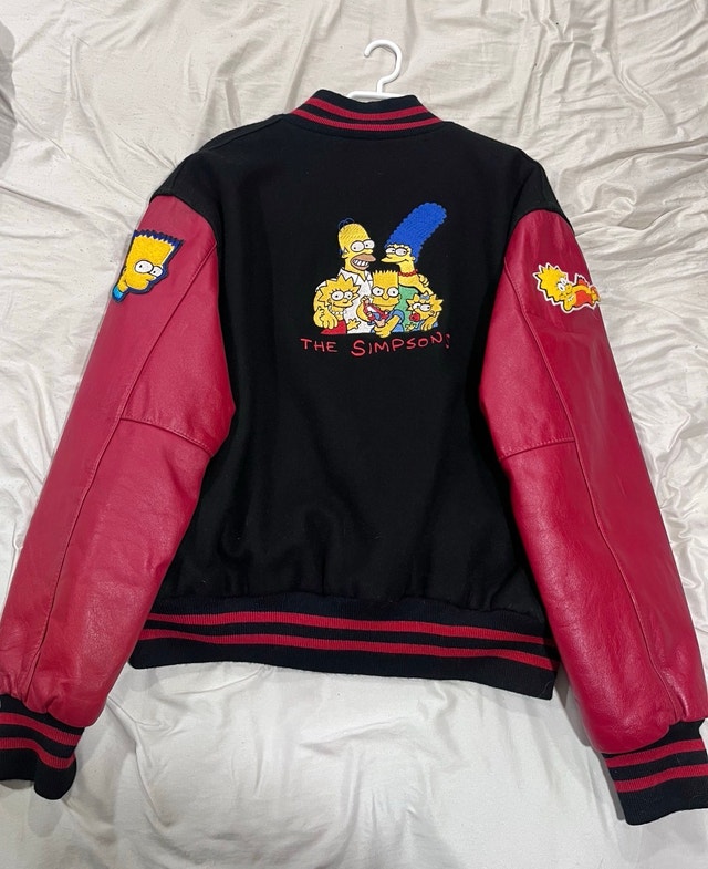 THE SIMPSONS CAST & CREW LEATHER LETTERMAN JACKET