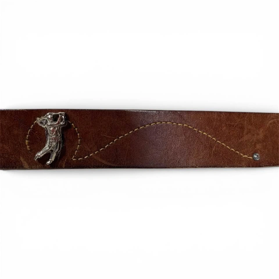 Vintage Cole Haan Brown Leather Golf Belt - Size 36 - photo 2