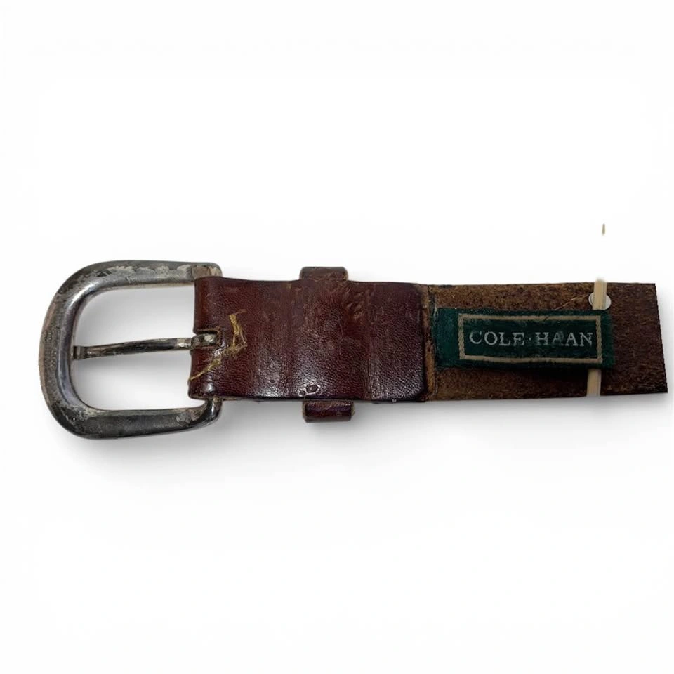 Vintage Cole Haan Brown Leather Golf Belt - Size 36 - photo 4