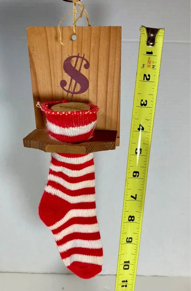 Red and White Striped Christmas Stocking Bank - photo 2