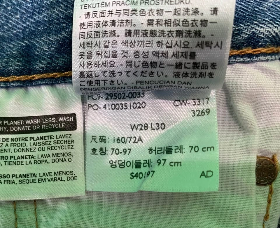 Levi Strauss 501 Button Fly Jeans W28 L30 - photo 2