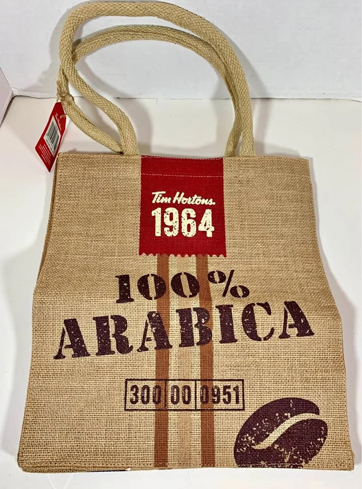 Tim Hortons burlap tote bag