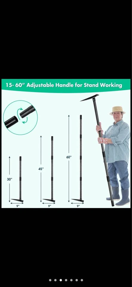 Garden Hoe Tool, Triangle Gardening Hoe with Sharp Blade - photo 5