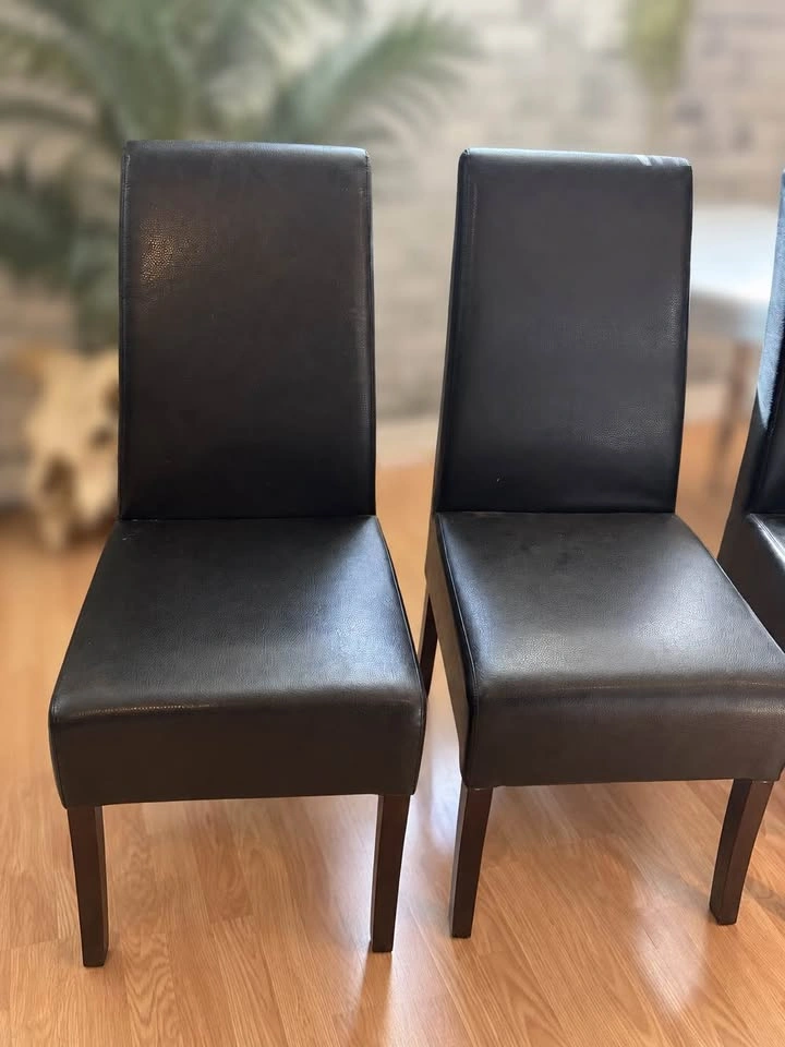 Black Leather Dining Chairs - photo 2
