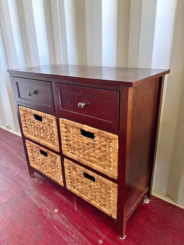 6 Drawer Wicker Side Table