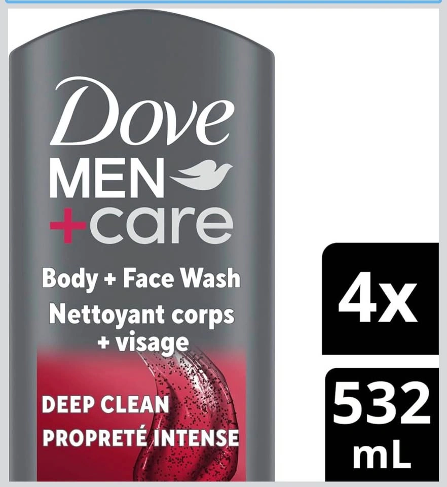 Dove Men+Care Exfoliating Deep Clean Body & Face Wash (4-Pack) - photo 2