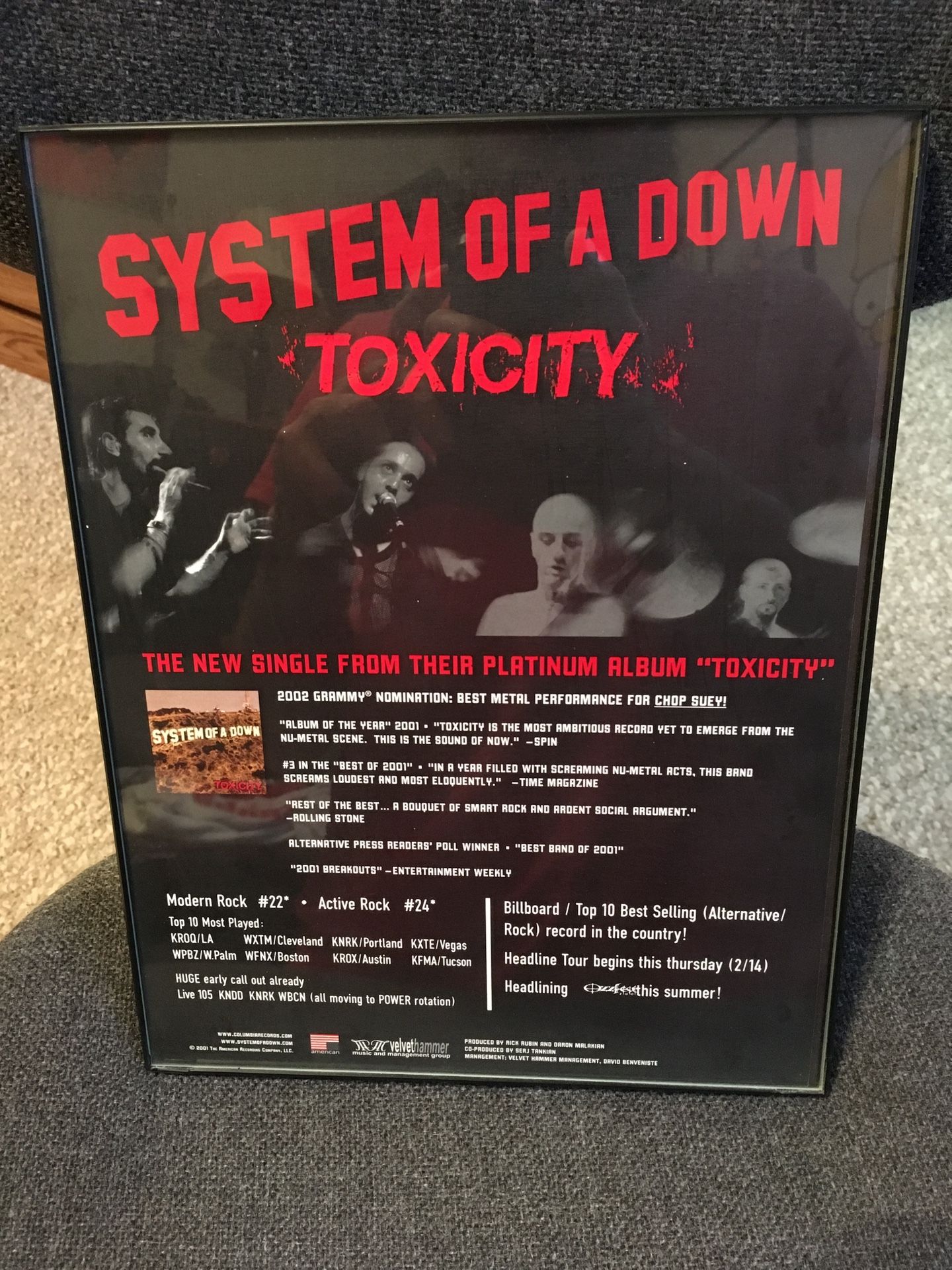 System Of A Down - Toxicity Trade Ad RARE Poster Serj