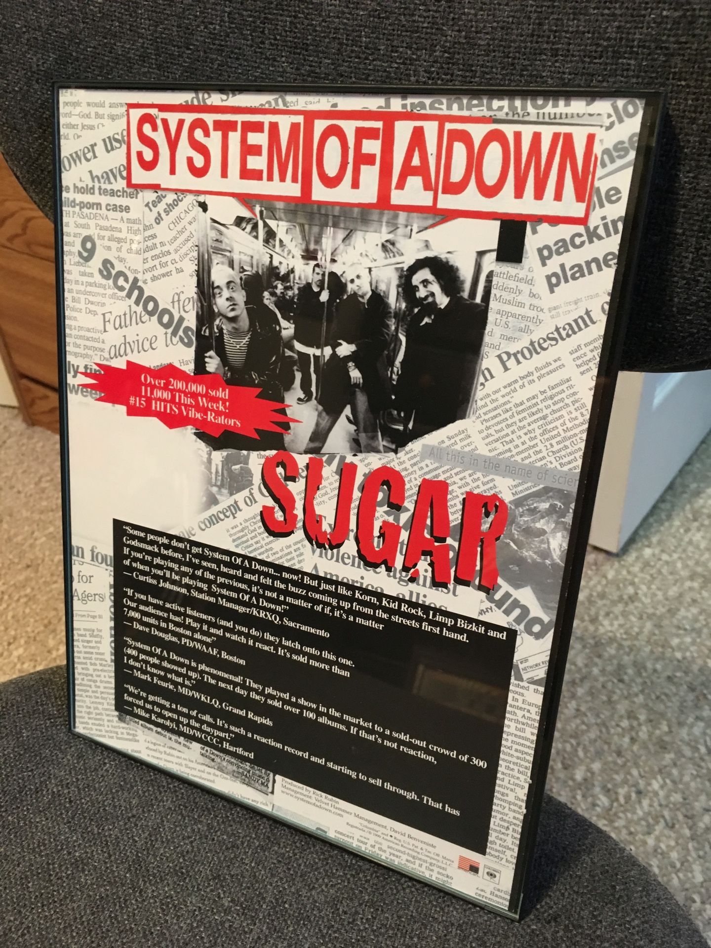 System Of A Down - Sugar Trade Ad RARE Poster Serj - photo 2