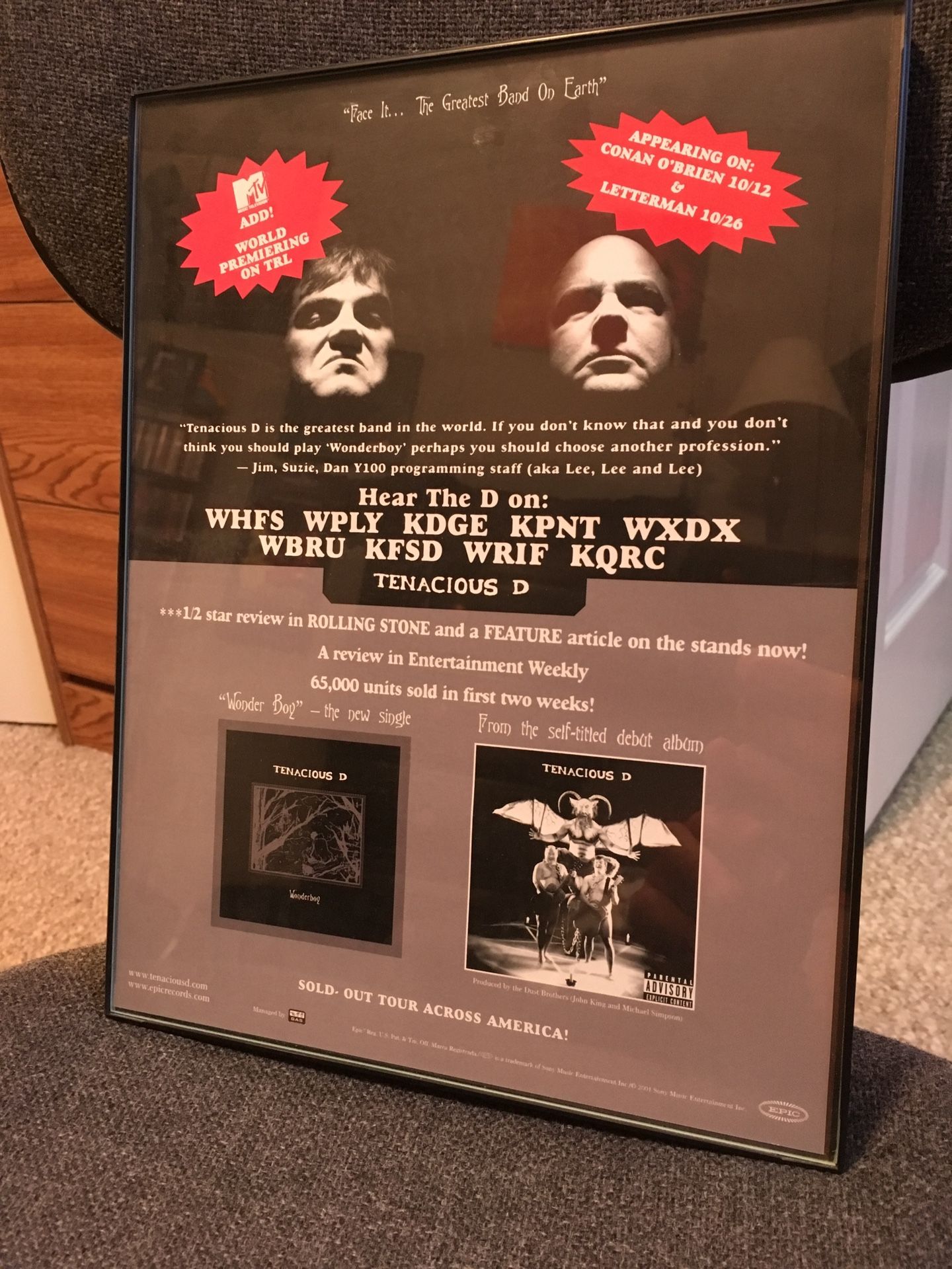 Tenacious D - Wonder Boy Trade Ad RARE Poster Jack Black - photo 2