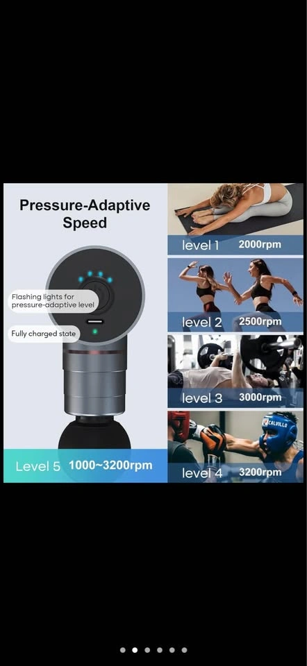 Mini Massage Gun, Full-Metal, 5 Speeds, Quiet Brushless Motor - photo 4