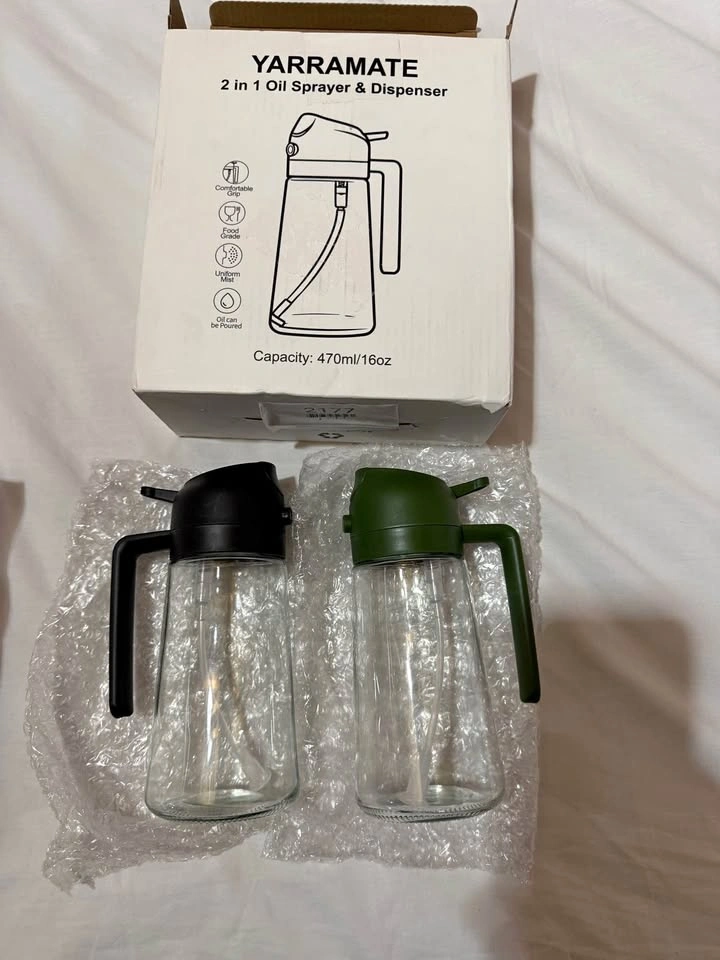 Oil Sprayer for Cooking, 2 in 1 Olive Oil Dispenser 16oz