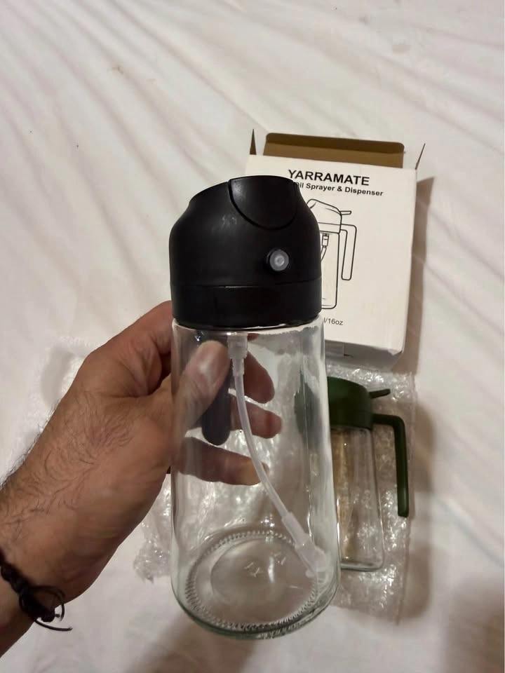 Oil Sprayer for Cooking, 2 in 1 Olive Oil Dispenser 16oz - photo 3