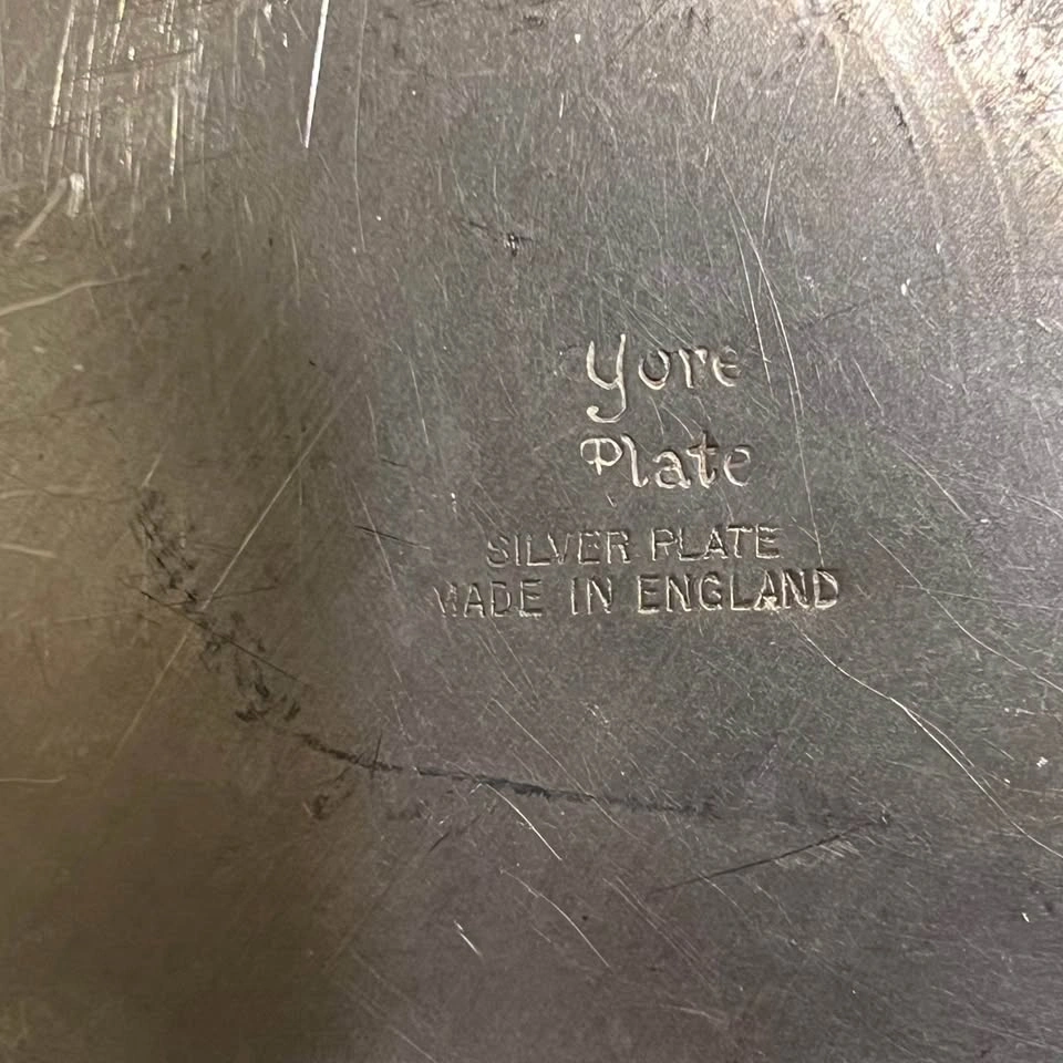 Yore Plate Silver Plate 14” Round Gallery Tray Made in England - photo 3