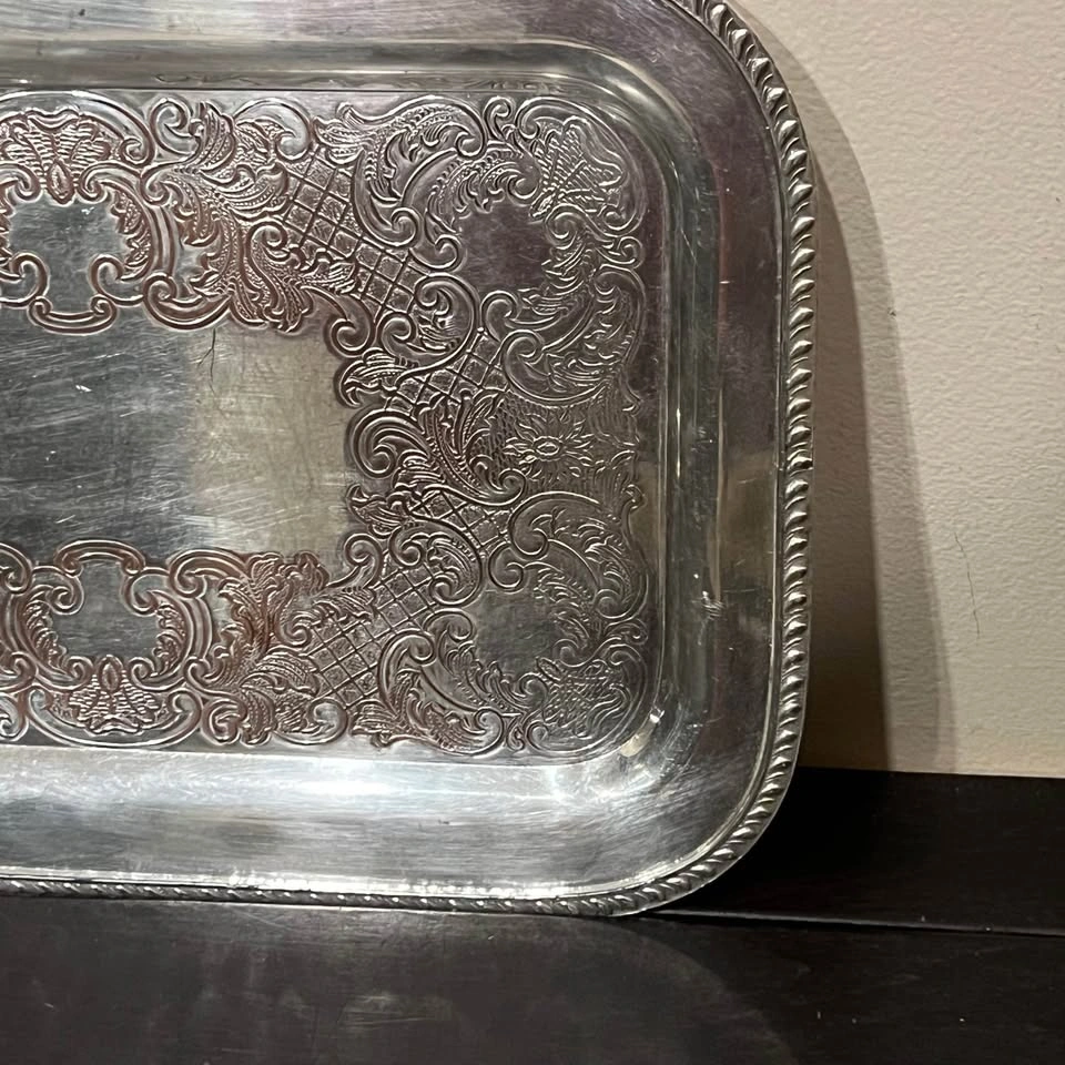 Silver Plated EP on Copper Small Rectangular Tray - photo 4
