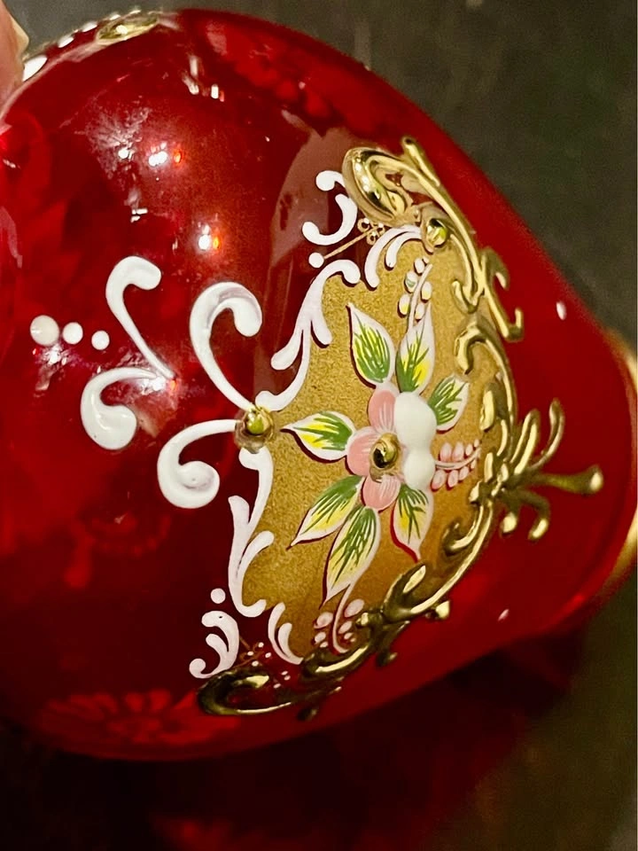 Venetian Glass 3.5” Small Vase Vintage Hand Painted Murano - photo 5