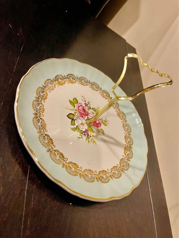 Vintage Floral Single Tier Cake Stand James Kent Old Foley - photo 2