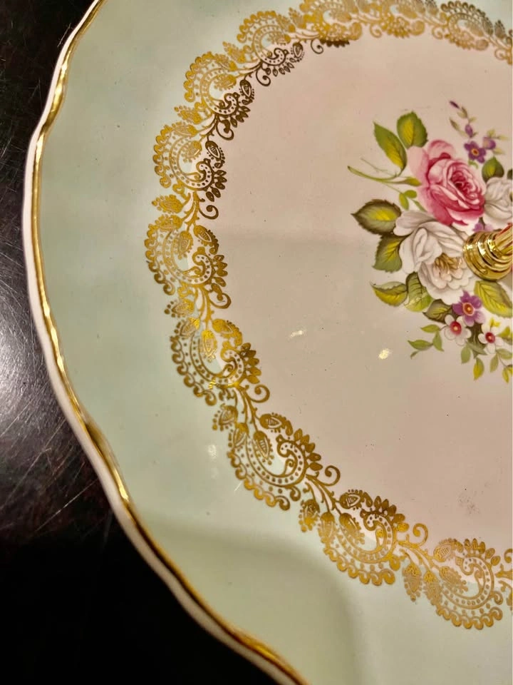 Vintage Floral Single Tier Cake Stand James Kent Old Foley - photo 3