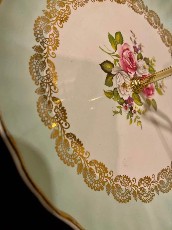 Vintage Floral Single Tier Cake Stand James Kent Old Foley - photo 4