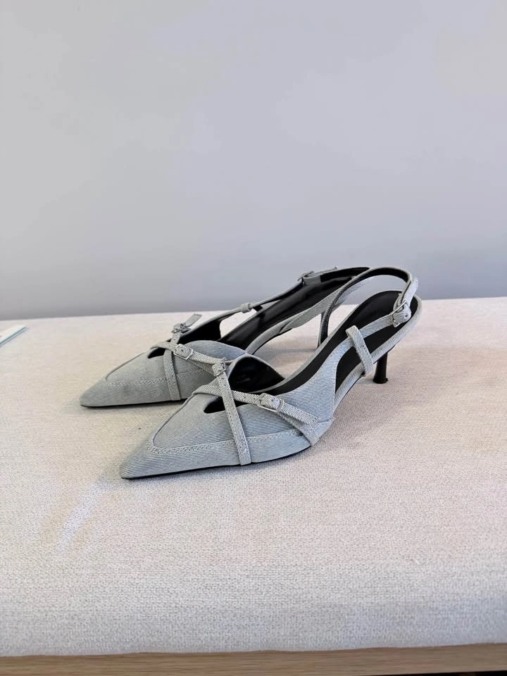 Joe Fresh Denim Slingback Heels – Size 7