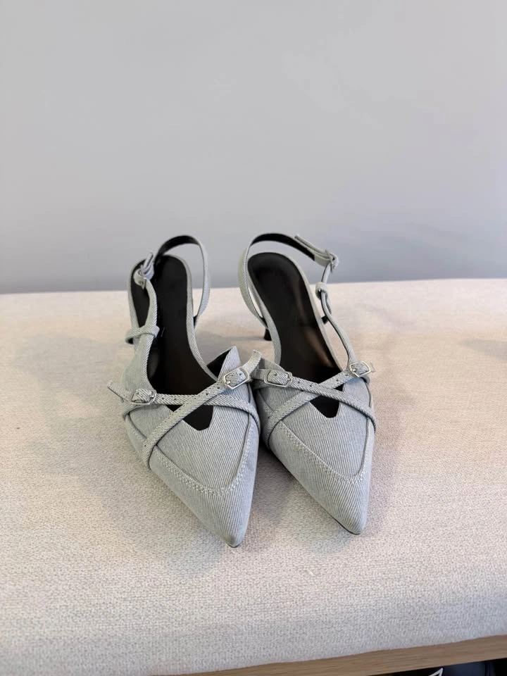 Joe Fresh Denim Slingback Heels – Size 7 - photo 2