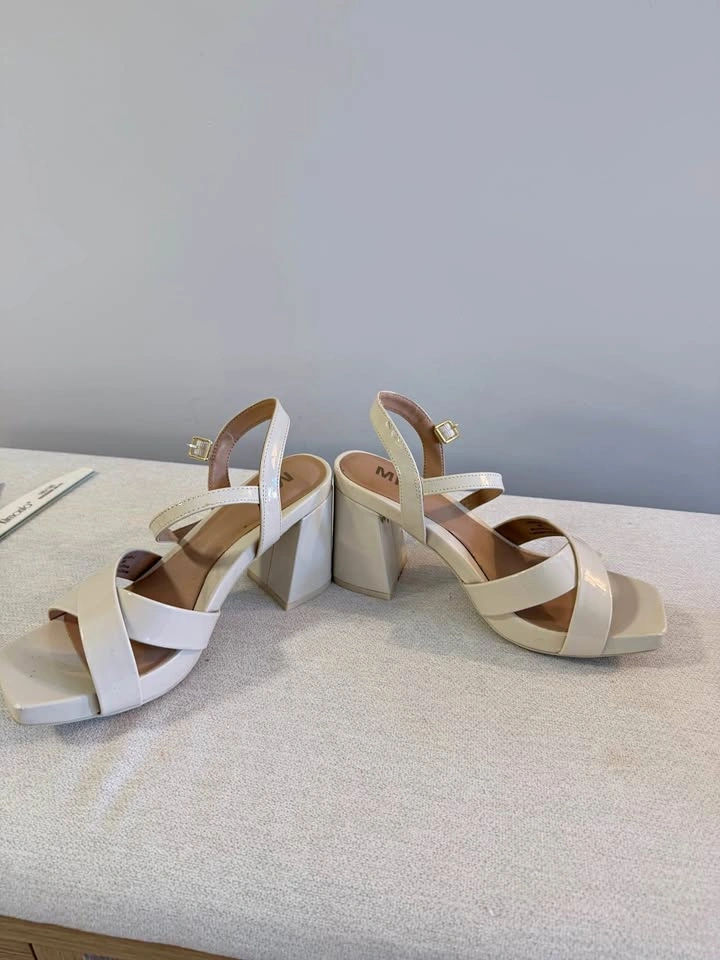 Cream Block Heels – $35