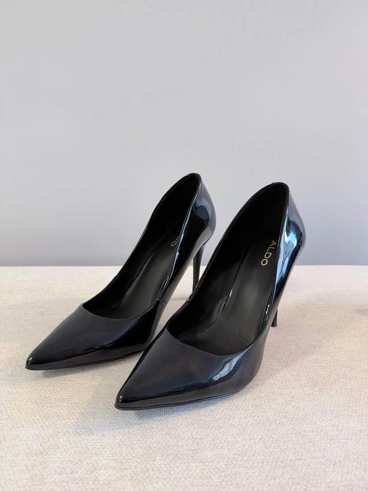 ALDO Black Patent Pointed-Toe Heels – Size 8.5 / EU 39 - photo 2