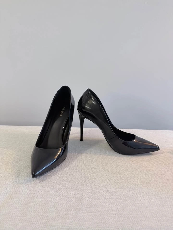 ALDO Black Patent Pointed-Toe Heels – Size 8.5 / EU 39 - photo 4