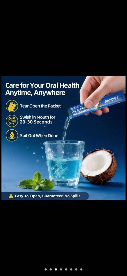 RAZOKO Mouthwash Travel Size - 30 Packets - photo 4