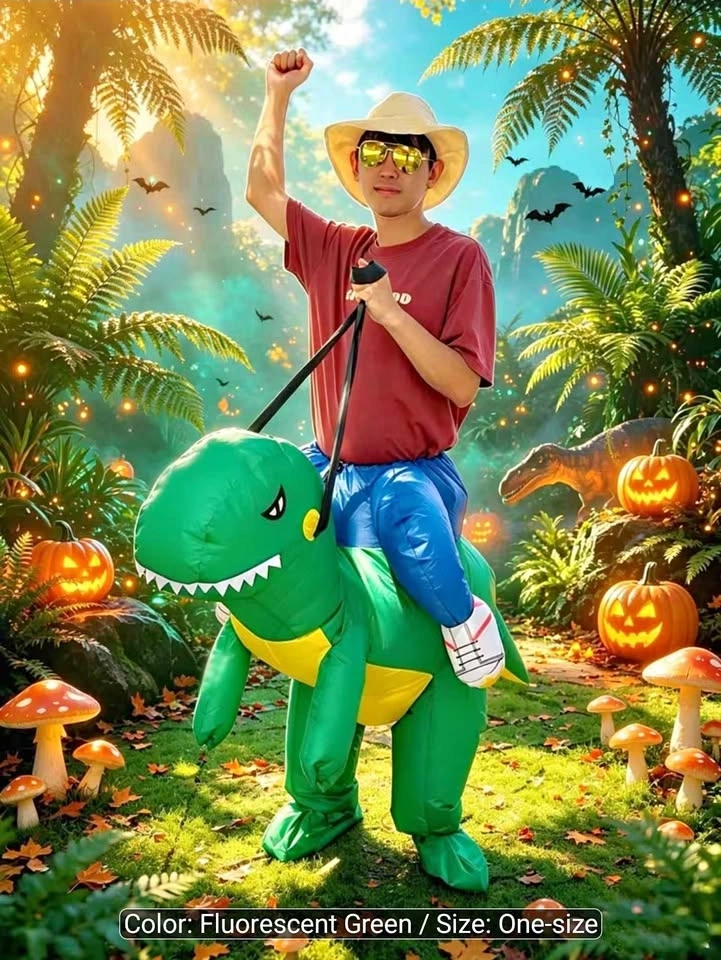 Halloween Costume Dinosaur Riding Inflatable Suit for Adult