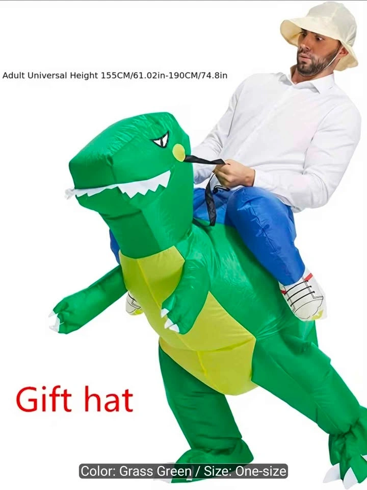 Halloween Costume Dinosaur Riding Inflatable Suit for Adult - photo 2
