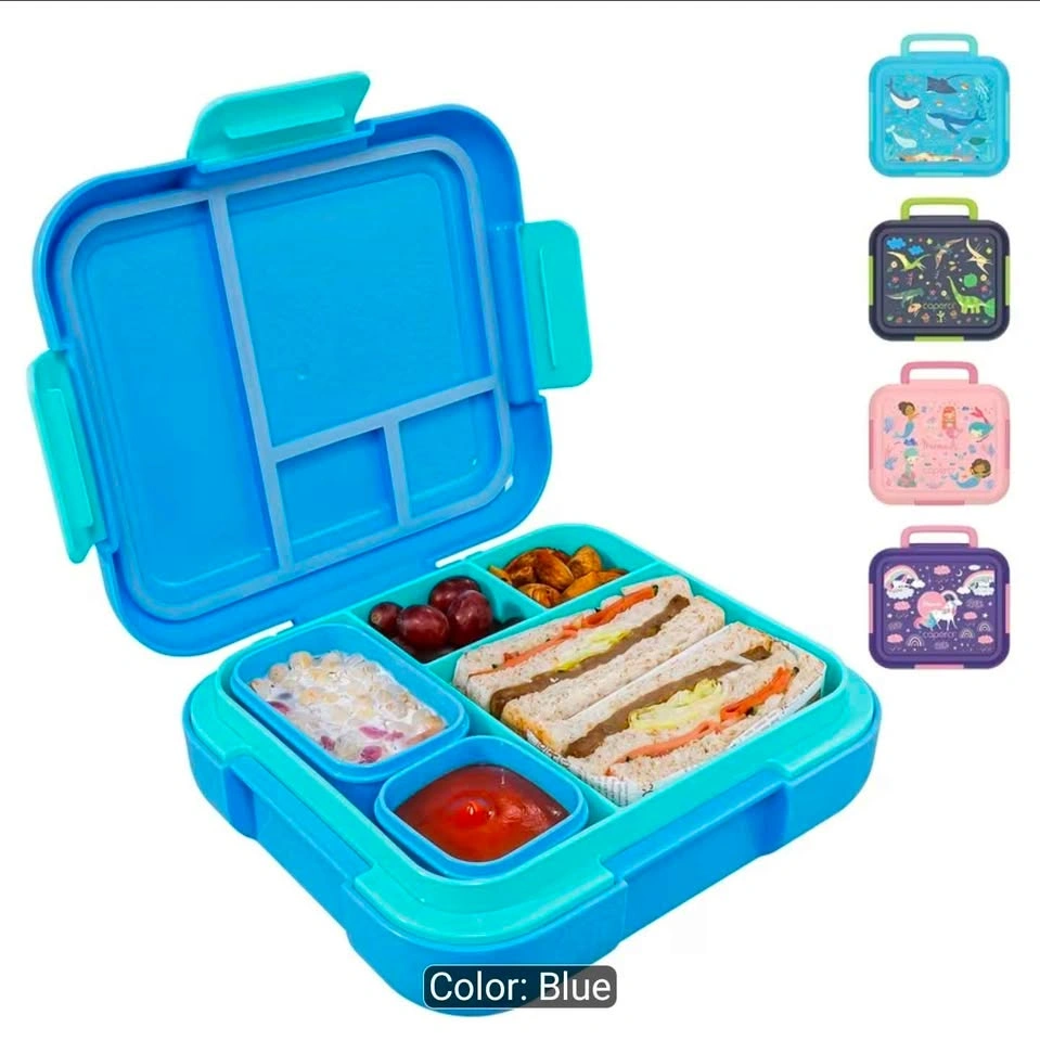Lunch Box, Leak-Proof, 4 Compartments, 2 Sauce Cups & Handle - photo 2