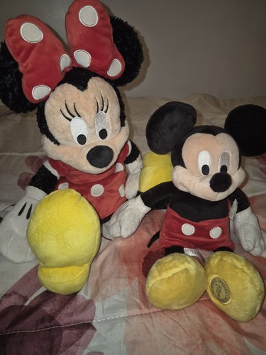 Disney Mickey and Minnie Mouse Plush Doll Set with Original Tags