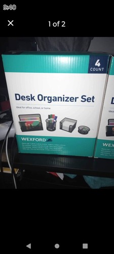 Wexford Desk Organizer 4 Piece Set - Gold - New